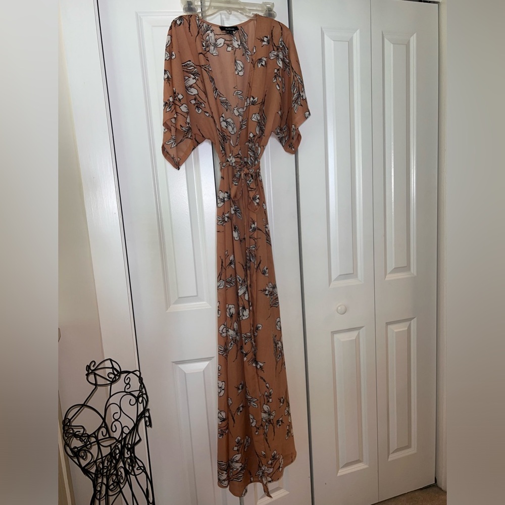 Maxi floral wrap dress